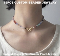 Collier de perles en tourmaline colorée en pierre naturelle de qualité supérieure, pendentif en cristal, bijou délicat en pierres précieuses pour femme