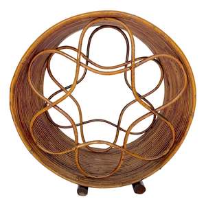 ชั้นวางขวดไวน์หวายทรงกลมที่เก็บไวน์ไม้ไผ่สไตล์โบฮีเมียนชั้นวางจัดแสดงไวน์เป็นมิตรต่อสิ่งแวดล้อม - Product Image 1