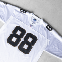Maillot de football américain rétro personnalisé en gros, imprimé numériquement, respirant, coupe oversize courte, grande taille, pour adultes