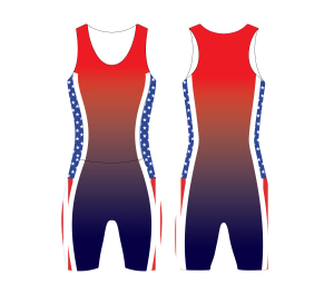 Maillot et short d'aviron sur mesure Unisuit une pièce pour les équipes d'aviron du collège et du club - Product Image 1