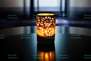 Brûleur à Huile en Marbre Naturel de Haute Qualité Stonecrafts International avec Base Résistante à la Chaleur pour Aromathérapie Spirituelle Toutes Saisons - Product Image 4