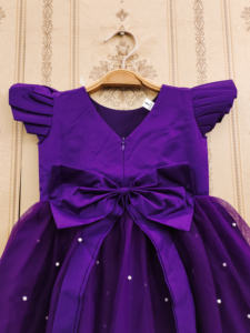 Vestido de Fiesta con Red de Perlas para Niñas de Shoryam Fashion |   Disfraz Infantil Premium con Mangas con Volantes |   Vestido Festivo de Cumpleaños para Niña - Product Image 4