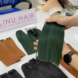 Luxury Colored Vietnamese Premium Raw Human <b>Hair</b> Extensions Machine Weft Style in Dark Tone <b>Color</b> Wave Bundle - Product Image 2