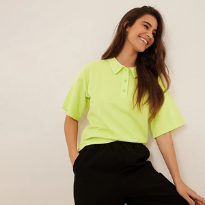 Polo ajustado recortado para mujer, Camiseta lisa de manga corta de algodón 100%, ropa de calle informal, camiseta en blanco con logotipo personalizado, moda al por mayor - Product Image 1