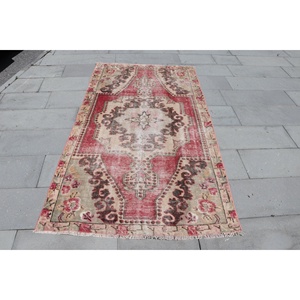 พรมวินเทจ 3.8x6.9 ฟุต (117x210 ซม.) สีแดง พรมโมร็อกโกตุรกี - Product Image 1