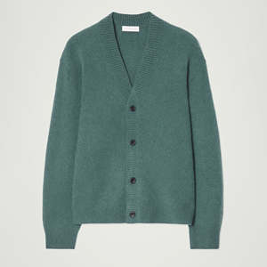 High Quality Custom <b>Men's</b> Spring V-Neck <b>Cardigan</b> Solid Color Button Decoration <b>Knitted</b> Business Casual Jacket - Product Image 1