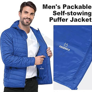 Veste matelassée à capuche pour hommes, prête pour le voyage, isolée, poignets élastiques, vente en gros OEM usine exportateur hiver - Product Image 2