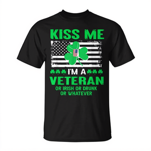 Camiseta Kiss Me I'm A Veteran Irish para el Día de San Patricio - Product Image 2
