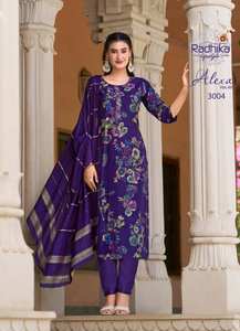 Colección al por mayor de ropa de fiesta india y pakistaní hecha a mano, estampado de lámina de seda Vaticana exclusivo listo para usar - Product Image 3