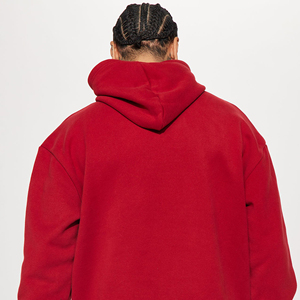 Moda polar impresión letras bordado con bolsillos peso pesado polar Sudadera con capucha manga larga cordón - Product Image 5