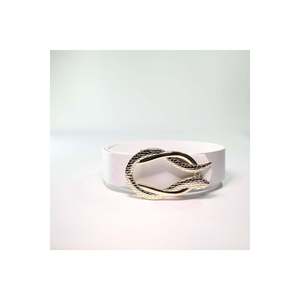 <b>Snake</b> Buckle Women's Trouser Belt, Jacket Belt, <b>Dress</b> Belt, Shirt Belt - WHITE - Product Image 6