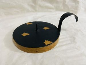 เชิงเทียนไม้ดีไซน์แบบกำหนดเองสไตล์โบราณพร้อมไม้พิมพ์สีดีไซน์ตามสั่ง - Product Image 3