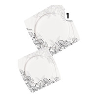 Nouveau design carré de service de table en mélamine à double vitrage, fabricant en gros 72 pièces de vaisselle en mélamine pour 8 personnes