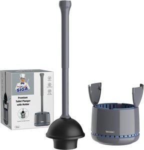 MR.SIGA Toilet Plunger with <b>Holder</b>, Plungers for Bathroom Heavy Duty, Gray - Product Image 6