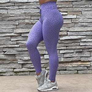 Pantalones de Yoga sin costuras de cintura alta con logotipo personalizado para mujer, mallas desteñidas para glúteos con función elástica para ejercicio deportivo en el gimnasio - Product Image 5