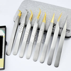 Pinzas para Extensión de Pestañas con Punta de Fibra Personalizadas, Curvatura de Luna, Agarre de Diamante, Ligeras, Herramienta de Aislamiento - Product Image 1