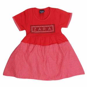 Robe fantaisie à manches courtes pour filles - Rouge - Product Image 1