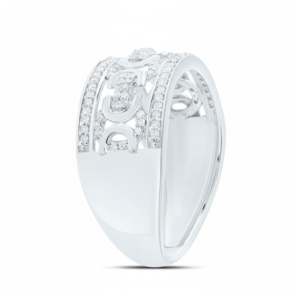 Men's 925 Silver <b>Diamond</b> <b>Ring</b> with Round Brilliant Cut G-H Color Everyday Wear - Product Image 3
