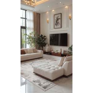 พรมอะคริลิคขายส่ง SARDUNYA SR009 สีเทา พรมตุรกีผลิตด้วยเครื่องจักร สำหรับห้องนั่งเล่น โครงการโรงแรม - Product Image 1