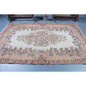 Tapis de 5,5 x 8,5 pieds, tapis turc vintage, tapis uni brun - Product Image 3