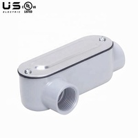 Boîtiers de conduits filetés gris de toutes tailles LB LL LR en aluminium moulé sous pression avec couvercle en acier estampé, raccords pour conduits
