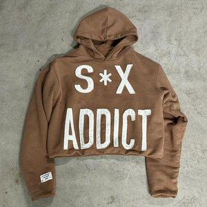 DCY เสื้อฮู้ดมีซิปสำหรับผู้ชาย, เสื้อมีฮู้ดแบบซิปบ็อกซี่500แกรมเสื้อครอปแบบมีซิปขนาดใหญ่ออกแบบได้ตามที่ต้องการ - Product Image 4