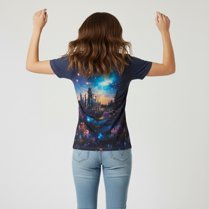 Women's Sweet Style Regular Fit Digital Printed Polyester Short Sleeve <b>T</b>-<b>Shirts</b> <b>Rainbow</b> Print Eco-Friendly Breathable Fabric - Product Image 6