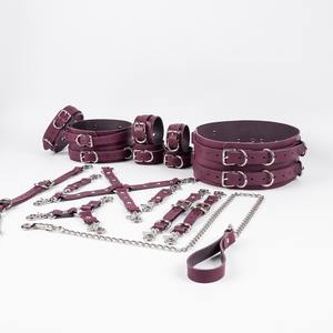 Ensemble de retenue BDSM en cuir véritable 16 pièces facile à transporter avec logo personnalisé Option choix de couleurs différentes, y compris l'équipement de bondage - Product Image 2