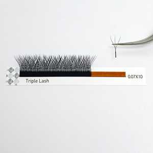 Extensions de cils DIY Triple Lash 0.07, longueur 10mm 12mm, en fibres synthétiques, tige longue, cils segmentés pour volume - Product Image 5