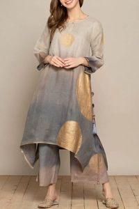 Kanya Libas Salwar Kameez Casual Dritto - <span class=keywords><strong>Abito</strong></span> Lungo da Donna Musulmana in <span class=keywords><strong>Lino</strong></span>, Design Indiano, Kaftano Autunnale Ampio, da Delhi - Product Image 4