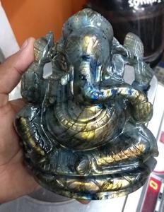 ตกแต่งบ้านแนวโน้ม2022ลาบราดอไรต์ธรรมชาติ Ganesha แกะสลักงานฝีมือรูปปั้นประติมากรรมทุกขนาดที่มีอยู่ - Product Image 6