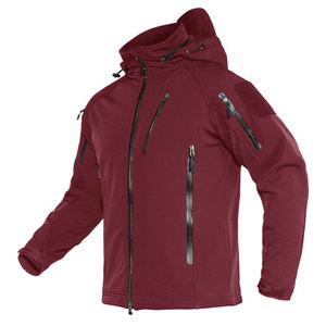 Vestes zippées à coquille souple pour hommes unis manteau col montant à capuche coupe-vent vestes à glissière pour la randonnée 2025 - Product Image 5