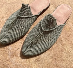 Custom Raffia <b>Shoes</b>, Handmade Raffia Sandals, Raffia Flats, Morocca <b>Shoes</b>, Moroccan Babouch, Raffia Mules - Product Image 2