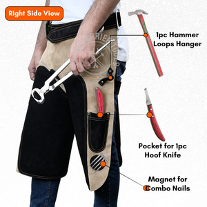 Vente chaude maréchal-ferrant en cuir véritable Chaps toile cheval ferrage tablier de protection réglable mousse rembourré taille sangles de jambe - Product Image 3