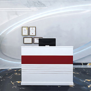 Mueble de Recepción de Oficina de Alta Calidad, Diseño Superior para Barbería, Mostrador de Recepción de Madera Blanca para Salón - Product Image 4