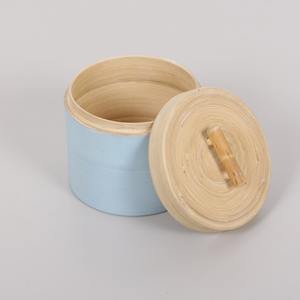 ขวดโหลปั่นไม้ไผ่ทรงกลมพร้อมฝาปิดดีไซน์ตามสั่งและใส่โลโก้ได้ตามต้องการ - Product Image 3