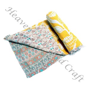 Kantha <b>Quilt</b> Gudari Kantha <b>Quilt</b> Gudari Hot Selling Wholesale Gold Supplier GD2153 Handmade Kantha <b>Quilt</b> Cotton Printed Indian - Product Image 2