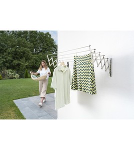 Corde à linge extensible en acier blanc 120 x 85,5 cm (Sauvic 89730) - Product Image 2