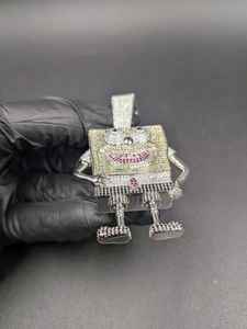 Colgante de Moissanita Cuadrado con Diseño de Personaje de Dibujos Animados, Moissanita Redonda Brillante con Plata 925 para Joyería Fina, Colgantes y Dijes - Product Image 2