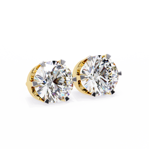 18K Gold Unique Stud Earring with Lab-Grown Diamond Rose Gold and White/Yellow Gold Options for Engagement - Product Image 2