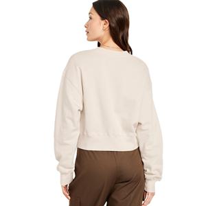 Drop Shoulder Over Size Loose Fit Manga larga Recortada Mujeres Sudaderas Crop Tops Cuello redondo Deportivo Ropa casual personalizada - Product Image 6