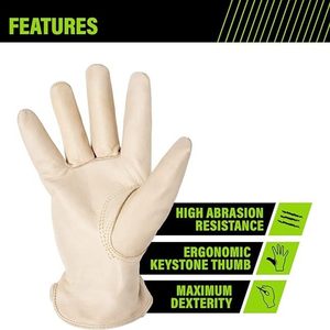 Venta al por mayor de grado AB Industrial hombres vaca oveja piel de cabra larga suave piel de cabra cuero Tig soldador Weldas soldadura jardín guantes de trabajo - Product Image 3