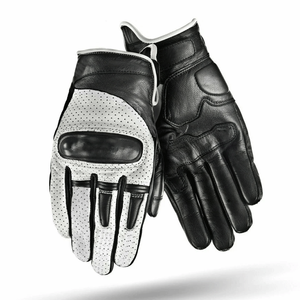 Motorbike White Vented Genuine Leather Sports Gloves Motorcycle Auto Racing Knuckel Protection Unisex Cycling Gloves - Product Image 1