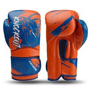 Guantes de Boxeo con Diseño Personalizado y Logotipo Impreso, de Cuero Genuino, para Kickboxing y Muay Thai, Equipo de Entrenamiento - Product Image 1