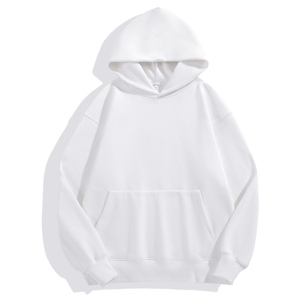 Fitted Hoodie High Quality Cotton French Terry Oversized Hoodie <b>Thick</b> <b>Fleece</b> Drop Shoulder Plain Blank Custom Men Hoodies - Product Image 4