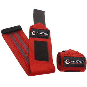 Adjustable Breathable Elastic Polyester Wrist <b>Wraps</b> for Gym Custom Logo Sports Fitness Adult Weight Lifting <b>Black</b> 12"18"24" - Product Image 5