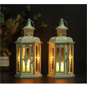 Lanterne décorative en métal blanc à suspendre, porte-bougie, fabriquée en Inde, décoration pour la maison, hôtel, restaurant, mariage, bureau, best-seller - Product Image 6