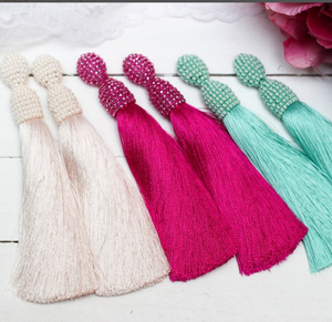 Fringe <b>Tassel</b> <b>Earrings</b> - Gold - Long - Product Image 1