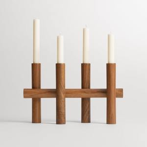 Centre de table en bois, candélabre moderne en bois, porte-bougie horizontal, porte-bougie en bois fait main, bois massif - Product Image 3