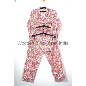 ชุดนอนพิมพ์ลายดอกไม้สำหรับผู้หญิง, ชุดนอนผ้าฝ้ายระบายอากาศได้ดีสำหรับทุกฤดูชุดนอน/ชุดนอนสำหรับฤดูใบไม้ผลิฤดูร้อนฤดูใบไม้ร่วงฤดูหนาว - Product Image 6